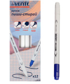 Ручка "пиши-стирай" капилярная deVENTE, 0.5мм и 3мм, белый корпус, синяя  5082325