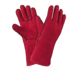 Краги спилковые пятипалые Красные