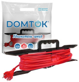 Удлинитель DOMTOK ПВС 2х1.5, 3.5кВт, 16А, IP20 рамка, 30м 2404 