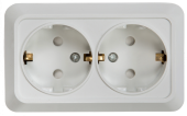 Розетка BOLLETO 2м О/У, С/З, IP20, 7128x, шторки, IN HOME 4690612000961 