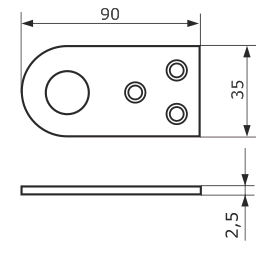 Проушина прямая 35х90мм ДОМАРТ