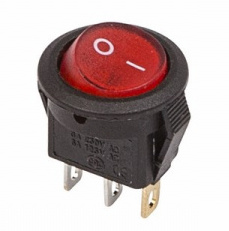  Выключатель клавишный REXANT 36-2530 ON-OFF 250V 3А (3с) Micro, круглый, красный с подсветкой  