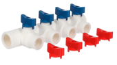 Коллектор полипропиленовый PP-R 25х20 на 4 выхода с кранами 