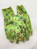 Перчатки №16 рабочие нейлоновые с цветочками