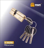Личинка 90мм  MSM C35/55 PB перфоключ, латунь 4098