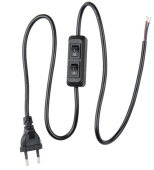 Шнур для бра 2 выключателя Uniel 5A 1200W 1.4м чёрный UCX-C90/02A-100 UL-00007465 