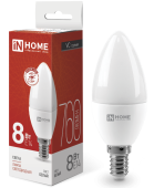 Лампа Светодиодная LED-СВЕЧА-VC 8Вт 230В Е14 4000К 760Лм IN HOME 4690612020433 
