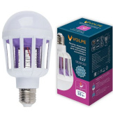 Лампа-ловушка светодиодная для летающих насекомых Volpe LED-А75-10W 6500К E27 UL-00012747 