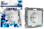 Розетка TOKOV Pixel 1м С/У, 16А, IP20, С/З шторки, перламутр TKE-PX-R1ZSF-C04 