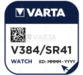 Батарейка часовая Varta 384, SR41SW Silver Oxide 1.55V 