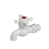 Кран водоразборный 1/2" пластик белый