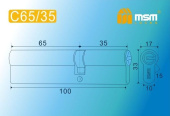 Личинка 100мм  MSM С65/35 (65*35) никель, перфо. ключ-ключ  6426