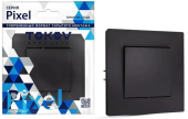 Выключатель TOKOV Pixel 1кл С/У, 10А, IP20 карбон, в сборе TKE-PX-V1F-C14 