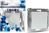 Выключатель TOKOV Pixel 1кл С/У, 10А, IP20 проходной, перламутр TKE-PX-P1-C04 
