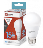 Лампа светодиодная "IN HOME" груша 15W Е-27 низковольтовая 12-48В, 6500К, 1200Lm 4690612036366 