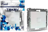 Розетка TOKOV Pixel ПК, RJ45 кат.5E, C/У, IP20, перламутр TKE-PX-RC1-C04 