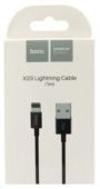 Кабель Hoco X23 USB (m)-Lightning (m) 1.0м 2.1A TPE чёрный 6957531072829 