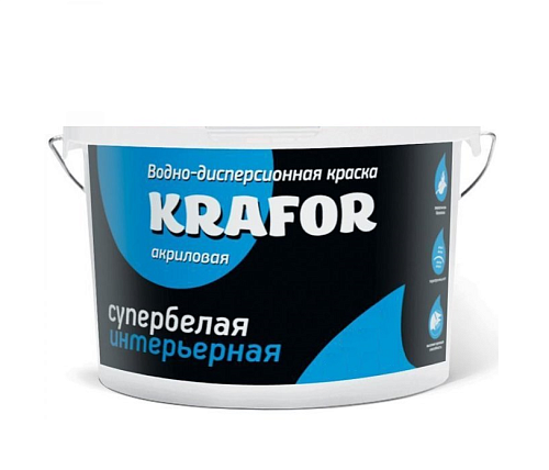 Краска Krafor интерьерная супербелая 6,5кг