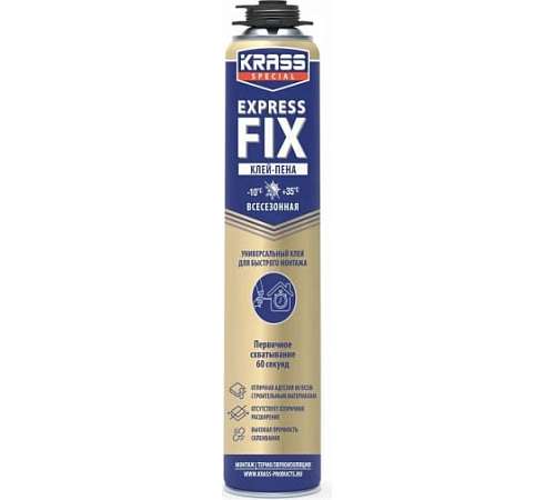 Клей пена профессиональная всесезонная KRASS Express Fix 0,75л 9591606