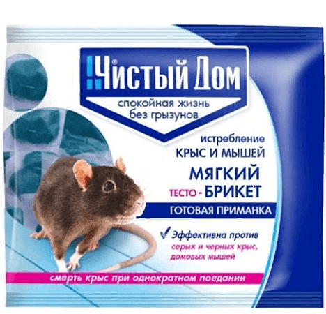 Средство от крыс и мышей "Чистый дом" тесто 100г  03-030