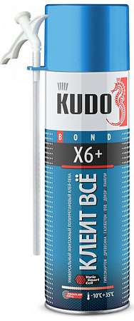 Клей пена "Клеит всё Х6+ Kudo всесезонная 650мл/580гр. 202867