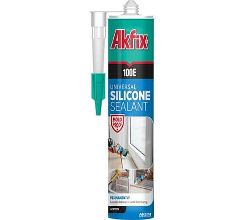 Герметик Akfix 100Е силиконовый универсальный черный 280мл SA043