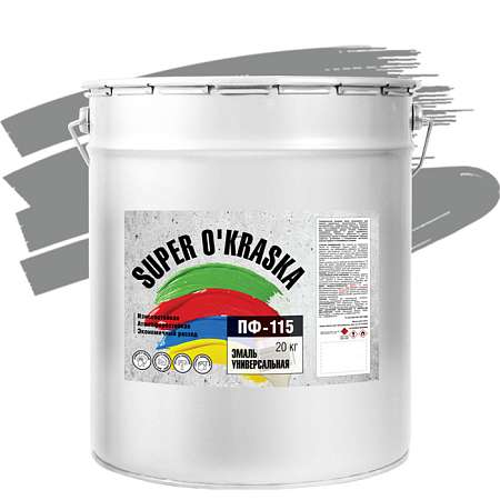 Эмаль Super Okraska ПФ-115 20кг Серая 0006812
