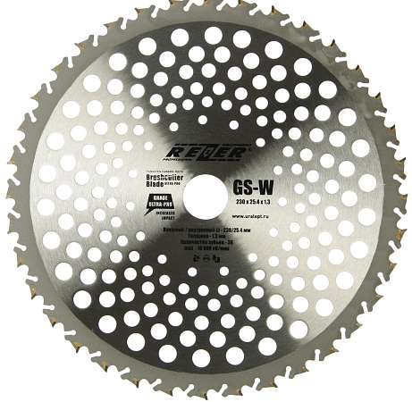 Нож для триммера Rezer GS-W Ultra-Pro, 36 зубьев, 230x25.4x1.3мм, противоударная форма 4242688