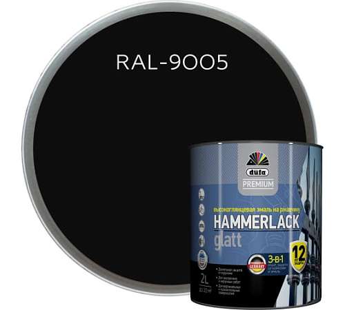    Dufa Premium Hammerlack 3--1  RAL 9005  0,75 