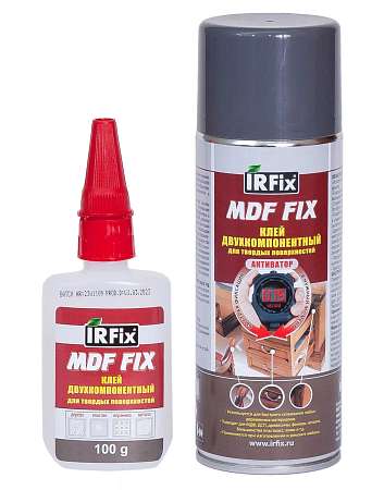Клей IRFIX двухкомпонентный цианаткрилатный для МДФ (400мл+100гр) 20251