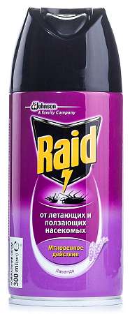SC J RAID Аэрозоль от летающих и ползающих насекомых, Лаванда 300мл  609829