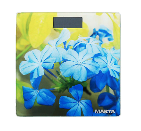 Весы напольные MARTA MT-1676, электронные, до 180кг, рисунок "гортензия"  4332595