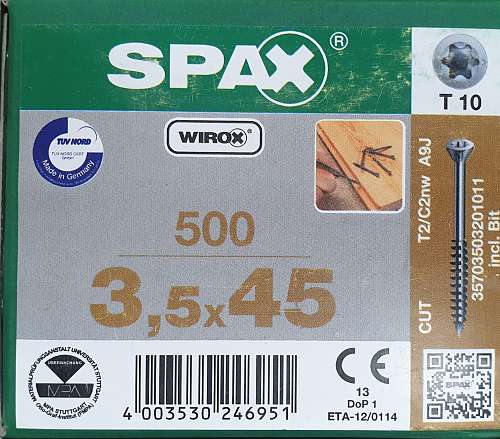  SPAX 3,5x45   ,  T10 35703503201011   1 