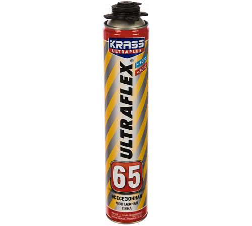 Пена монтажная KRASS ULTRAFLEX 65 профессиональная всесезонная 0,82л