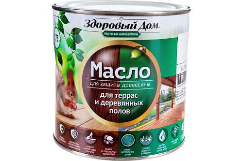 Масло для террас и деревянных полов Здоровый Дом 0,75л Дуб 0007074