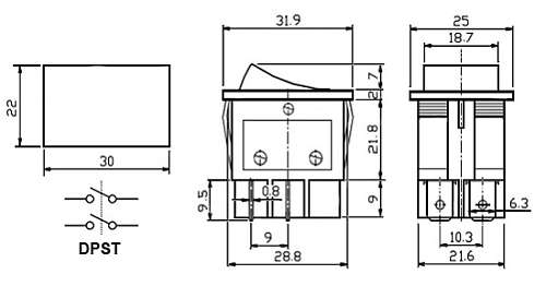 выключатель клавишный RWB-502; SC-767; IRS-201