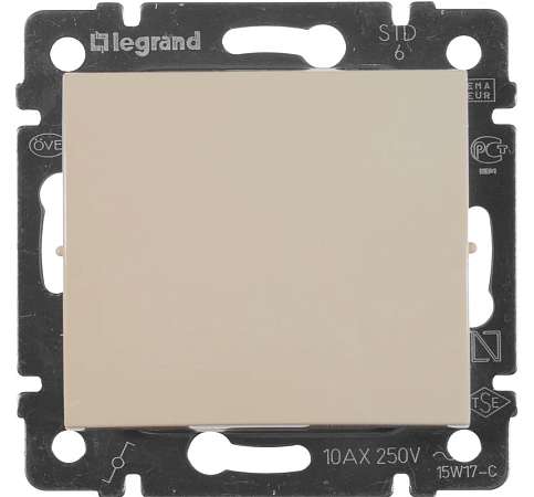  Выключатель "Legrand" Valena кремовый 1кл проходной 774306  без рамки  