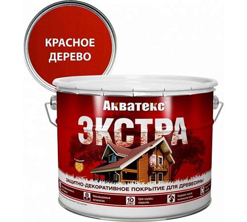 Антисептик для дерева Акватекс Экстра 9 л. Красное дерево