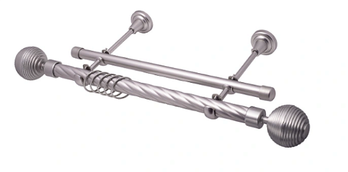 Карниз кованый Твист Дюна d25/19 1,60м 2-х рядный Серебро матовое - - - Акция