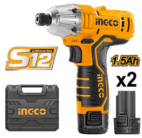 Шуруповерт аккумуляторный, импульсный INGCO CIRLI1201