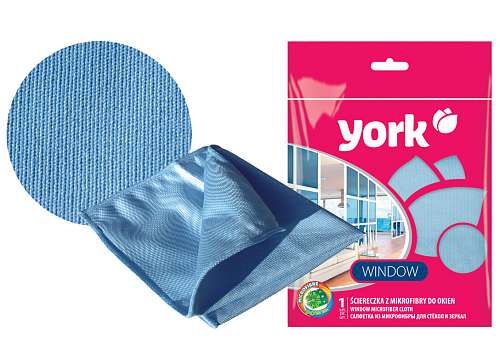Салфетка микрофибра "York" 30х30см, для стёкол 026150