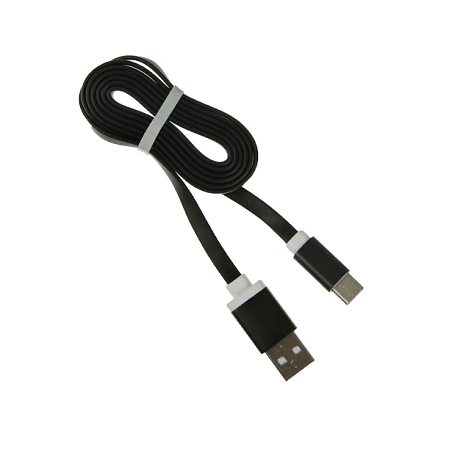 Кабель Krutoff, Type-C - USB, усиленный разъём, 2А, 1м, черный  2863563