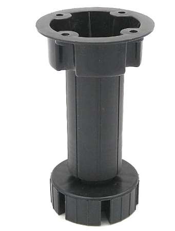 Опора мебельная пластиковая H-100 регулируемая, чёрная