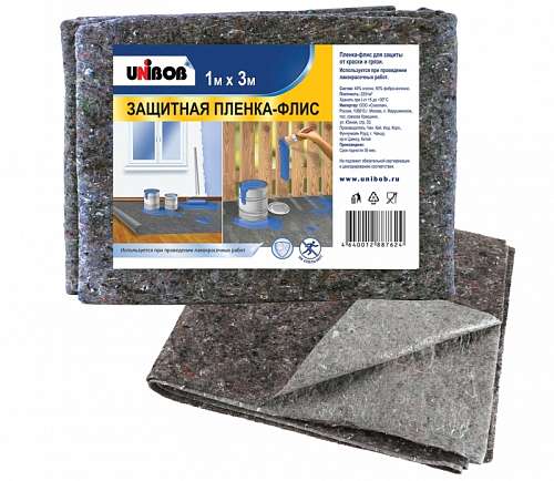 Флис защитный Unibob для малярных работ 1х3м (180 г/м2) 78448