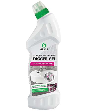 Средство щелочное для прочистки канализационных труб "Grass" DIGGER-GEL 750мл 125181