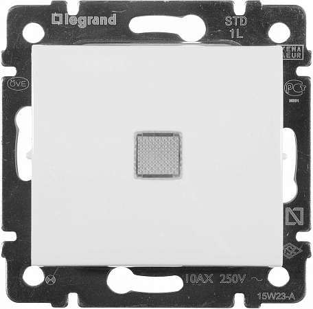  Выключатель "Legrand" Valena белый 1кл с подсветкой 774410 без рамки  