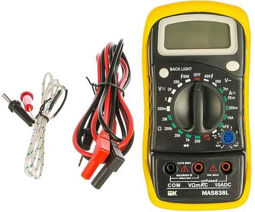 Мультиметр цифровой Master MAS838L IEK TMD-3L-838, 278496