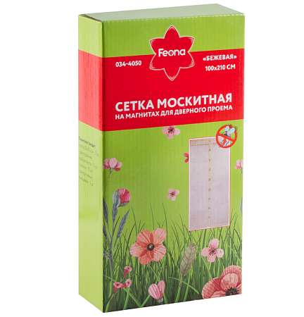 Сетка москитная "Feona" бежевая, на магнитах 1х2.1м 034-4050
