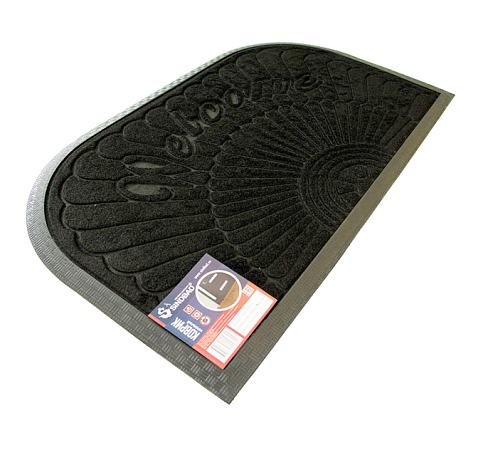 Коврик 45х75см (5мм) из полиэстера на резине PE1041-10 чёрный "Sindbad"