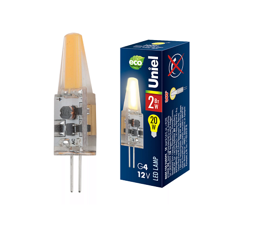 Лампа светодиодная G4 Uniel 1.5W 12V белый свет  UL-00000183